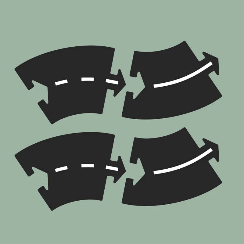 New ✔️ Way To Play Rubber Road Curves Extension Set 4pc ???? - Image 2