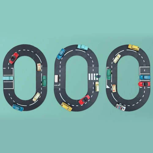 New ✔️ Way To Play Rubber Road Curves Extension Set 4pc ???? - Image 3