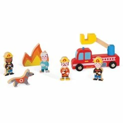 New ???? Janod Firefighters Wooden Playset * ????