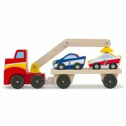 New ???? Melissa & Doug Magnetic Car Loader With 4 Race Cars ????