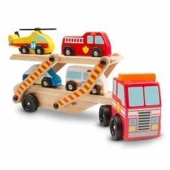 Cheap ???? Melissa & Doug Emergency Vehicle Carrier With 4 Vehicles ????